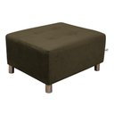 Ver imagem 1 de Puff Para Sala Quadrado Decorativo com Pés com Alumínio Nero Veludo Marrom Escuro Matrix