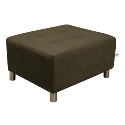 Puff Para Sala Quadrado Decorativo com Pés com Alumínio Nero Veludo Marrom Escuro Matrix - 1