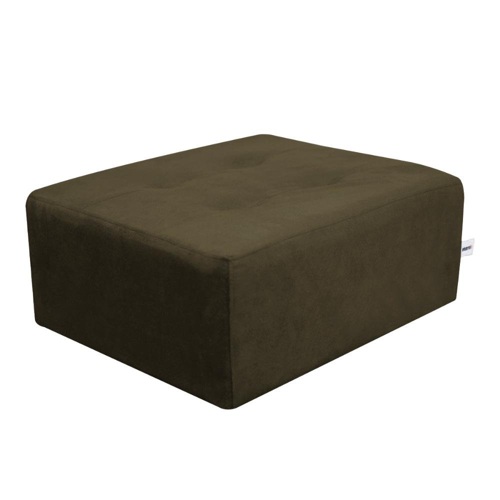 Puff Para Sala Quadrado Decorativo com Pés com Alumínio Nero Veludo Marrom Escuro Matrix - 6
