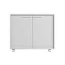 Ver imagem 3 de Balcão Multiuso 2 Portas 2 Prateleiras Bmu114 com Rodízios Branco - Brv Móveis
