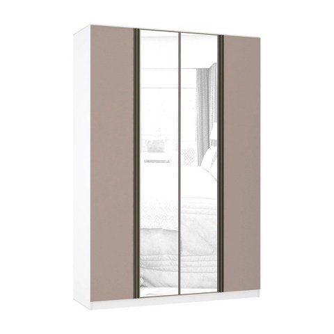 Guarda Roupa 4 Portas 3 Gavetas 159,2 Cm com Espelho Prime Luciane Móveis