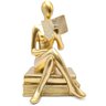 Estátua Figura Pensador Estudando Enfeite Decorativo Casa Estatueta Reflexão Mesa Escritório Decoraç - 1