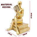 Ver imagem 3 de Estátua Figura Pensador Estudando Enfeite Decorativo Casa Estatueta Reflexão Mesa Escritório Decoraç