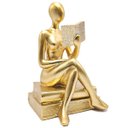 Ver imagem 2 de Estátua Figura Pensador Estudando Enfeite Decorativo Casa Estatueta Reflexão Mesa Escritório Decoraç
