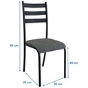 Ver imagem 2 de Kit 2 Cadeiras para Cozinha e Sala de Jantar 541.Sli Preto/Cinza Nobuck