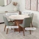 Ver imagem 2 de Conjunto de Jantar Mesa Redonda com Vidro 4 Cadeiras Kalina - Canella C/ Carbono