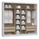 Ver imagem 2 de Guarda-Roupa Casal 3 Espelhos 3 Portas de Correr 4 Gavetas Versátil Móveis Castro