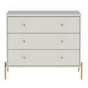 Ver imagem 6 de Conjunto Cômoda com 3 Gavetas e 2 Mesas de Cabeceira Jasper - Off White Fosco com Dourado