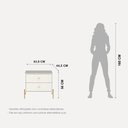 Ver imagem 3 de Conjunto Cômoda com 3 Gavetas e 2 Mesas de Cabeceira Jasper - Off White Fosco com Dourado