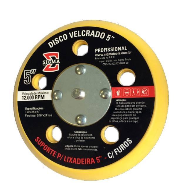 DISCO VELCRADO 5 COM FUROS - SIGMATOOLS - 1