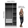 Guarda-Roupa Modulado 3 Portas 2 Gavetas Infinity Móveis Castro - 5