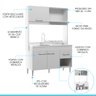 Cozinha Compacta Marina 123 x 188 Cm MDP Branco 0336 MENU - 3
