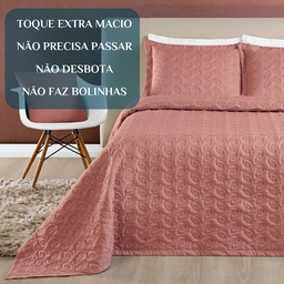 Conjunto Cama Casal King Size Agata Bordada 200 Fios Super Elegante:rosa - 5