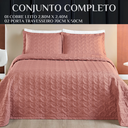 Ver imagem 6 de Conjunto Cama Casal King Size Agata Bordada 200 Fios Super Elegante:rosa