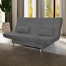 Sofá Cama Retrátil Reclinável 2 Lugares Gabriela Com 2 Almofadas Suede Cinza - Ninho Decor - 1