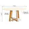 Mesa Eames Eiffel Jantar Livia Tampo Redondo 90cm Pés Madeira Maciça - Off White - 3