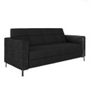 Ver imagem 1 de Sofá Living Decorativo Houston 2 Lugares 180cm Pés em Metal Veludo/ Pu Preto/ Preto G33 - Gran Belo