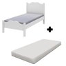 Cama Solteiro Moderna Com Colchão Branco Rafaela Valen Móveis - 2