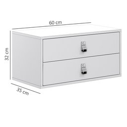 Kit 2 Mesa de Cabeceira Suspensa Unic 60cm Off White - 4
