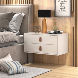 Kit 2 Mesa de Cabeceira Suspensa Unic 60cm Off White - 2