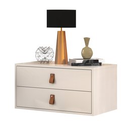 Kit 2 Mesa de Cabeceira Suspensa Unic 60cm Off White - 3