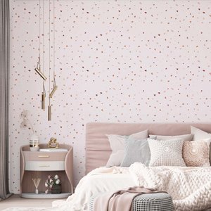 Papel de Parede Adesivo Granilite Rosa Claro:2,50m