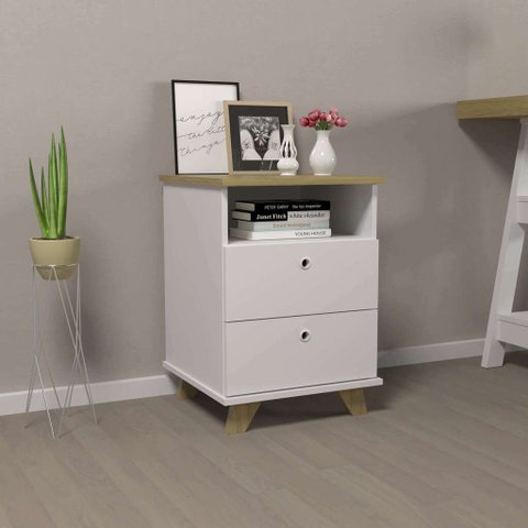 Gaveteiro Day 2 Gavetas - Branco/olmo