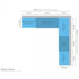 Cozinha Completa 8 Peças Mel Espresso Móveis - 3 Cozinha Completa 8 Peças Mel Espresso Móveis - 3