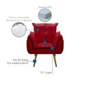 Ver imagem 4 de Poltrona Opala Sala Quarto Recepção Escritório Cadeira com Pés Palito Madeira Vermelho