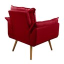 Ver imagem 3 de Poltrona Opala Sala Quarto Recepção Escritório Cadeira com Pés Palito Madeira Vermelho