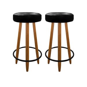 Kit 2 Banquetas Alta Couro para Balcão Cozinha Bar Preto