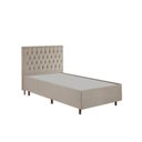 Ver imagem 4 de Kit Cama Box Solteiro e Cabeceira em Madeira Maciça Espresso Móveis Bege/Linho