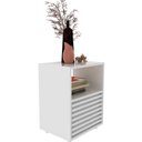 Ver imagem 2 de Mesa de Cabeceira com 1 Gaveta e Detalhe Ripado Cm8042 Amêndoa Tecno Mobili - Branco