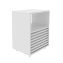 Ver imagem 3 de Mesa de Cabeceira com 1 Gaveta e Detalhe Ripado Cm8042 Amêndoa Tecno Mobili - Branco