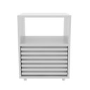 Ver imagem 4 de Mesa de Cabeceira com 1 Gaveta e Detalhe Ripado Cm8042 Amêndoa Tecno Mobili - Branco