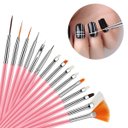Ver imagem 3 de Kit Pincel Gel Uv 15 Pinceis Decoração Manicure Acrigel:rosa