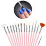 Kit Pincel Gel Uv 15 Pinceis Decoração Manicure Acrigel:rosa - 6