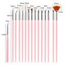 Ver mais imagens de Kit Pincel Gel Uv 15 Pinceis Decoração Manicure Acrigel:rosa