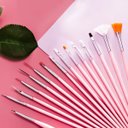 Ver imagem 2 de Kit Pincel Gel Uv 15 Pinceis Decoração Manicure Acrigel:rosa