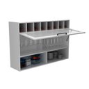 Ver imagem 5 de Armário Aéreo com Nichos Adega 1 Porta de Vidro Basculante 120cm MDF Grazi Branco