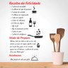 Adesivo de Parede Frase Receita da Felicidade-Pequeno 33x58cm - 1