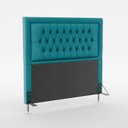 Ver imagem 2 de Kit Cabeceira Estofada Decorativa Pegasus e Calçadeira Sagitarius 140 Para Cama de Casal Sued Azul T