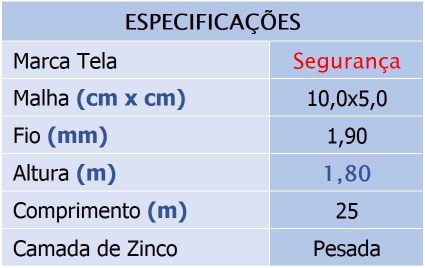 Tela Soldada Alambrado Segurança 10x5 1,8x25m 1,9mm Morlan - 2