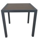 Ver imagem 2 de Mesa Quadrada de Alumínio e Madeira Área Jantar Varanda - Preto