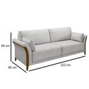 Ver imagem 6 de Kit Sofá Living 3 Lugares e Poltrona 102cm Pés Madeira Roya M22 Veludo Cinza - Mpozenato