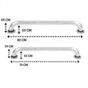Ver imagem 2 de Kit 1 Barras de Apoio para Idosos de 70 Cm e 1 Barra 80 Cm Único