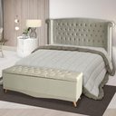 Ver imagem 2 de Kit de Quarto Cabeceira de Cama Box e Calçadeira Baú Toquio Casal 140cm Suede Porcelana