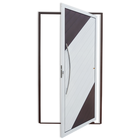 Porta Pivotante Alumínio Lambril Savana c/Puxador e.Mix Corten 120 Brimak