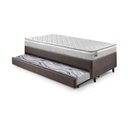 Ver imagem 7 de Bicama Box Solteiro Courino Linho Marrom 96x203x28 Cm com Colchão Hanover Inducol Molas Ensacadas