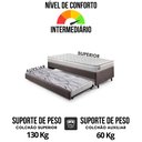 Ver imagem 6 de Bicama Box Solteiro Courino Linho Marrom 96x203x28 Cm com Colchão Hanover Inducol Molas Ensacadas